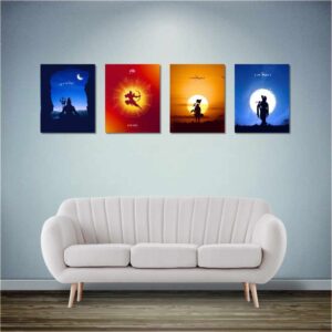 Set of 4 vibrant and water-resistant spiritual wall posters featuring Lord Ram, Krishna, Hanuman, and Shiva. Perfect for adding a divine touch to your living room, bedroom, office, or meditation space.